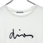 Dior Logo Embroidered Front Embroidery Short Sleeve T-Shirt White — view 3