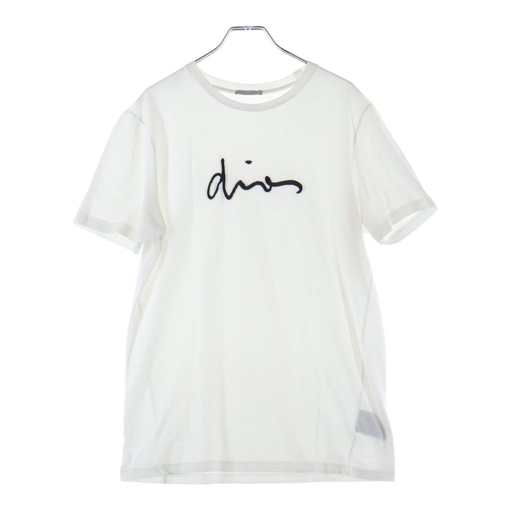 Dior Logo Embroidered Front Embroidery Short Sleeve T-Shirt White