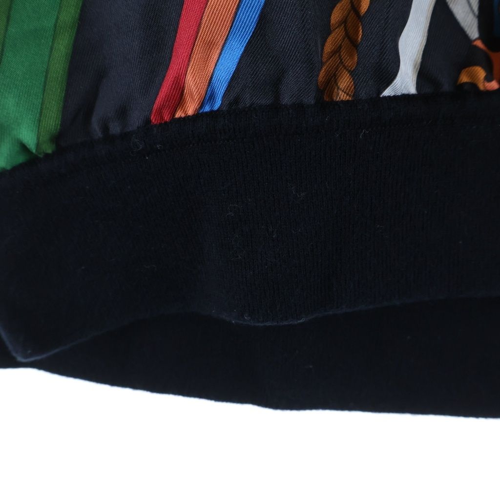 Hermes Etrier Pattern Twill Lace Camisole Black Multi — view 6