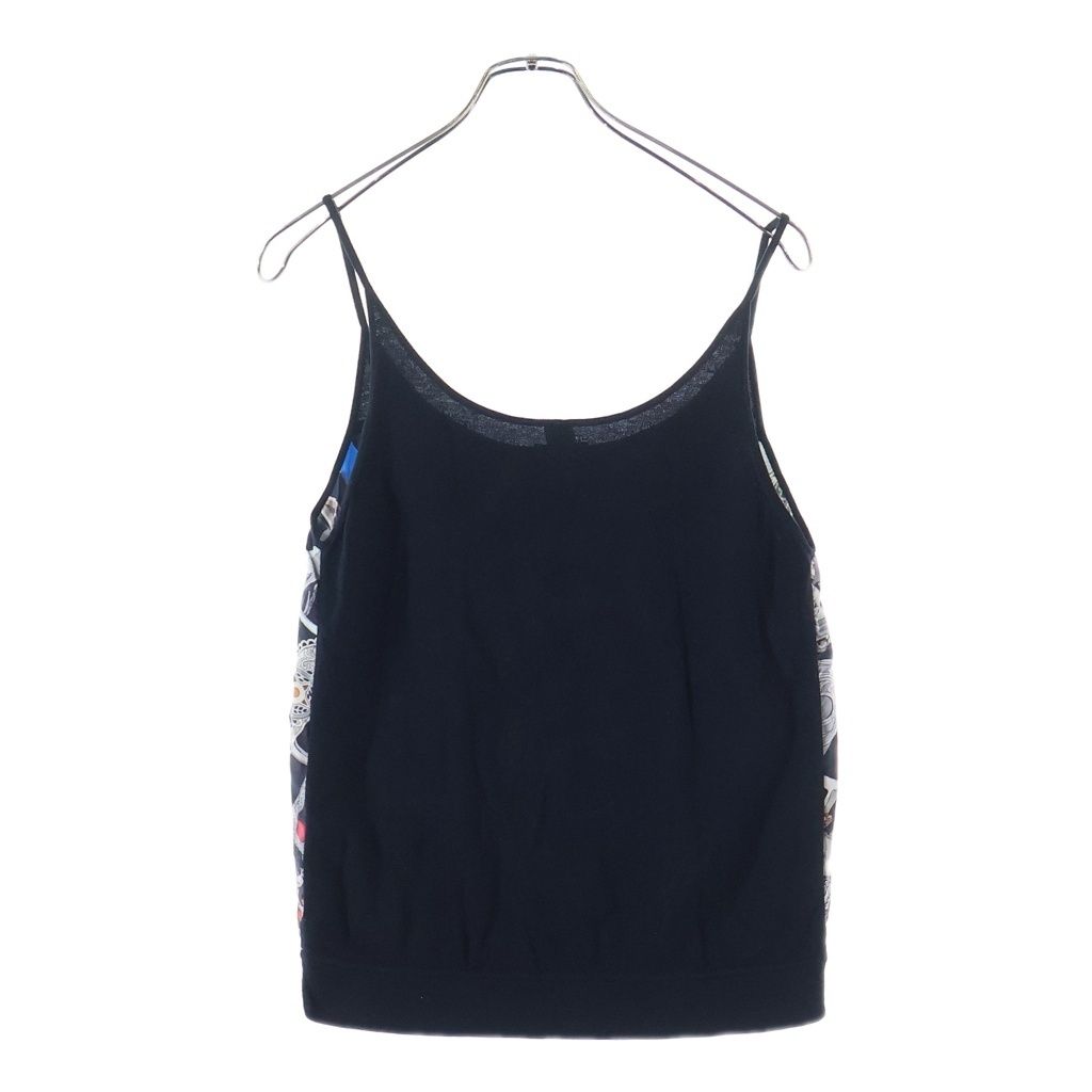 Hermes Etrier Pattern Twill Lace Camisole Black Multi — view 2