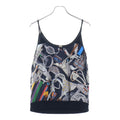 Hermes Etrier Pattern Twill Lace Camisole Black Multi