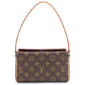 Louis Vuitton Monogram Recital Leather Handbag Brown