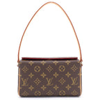Louis Vuitton Monogram Recital Leather Handbag Brown