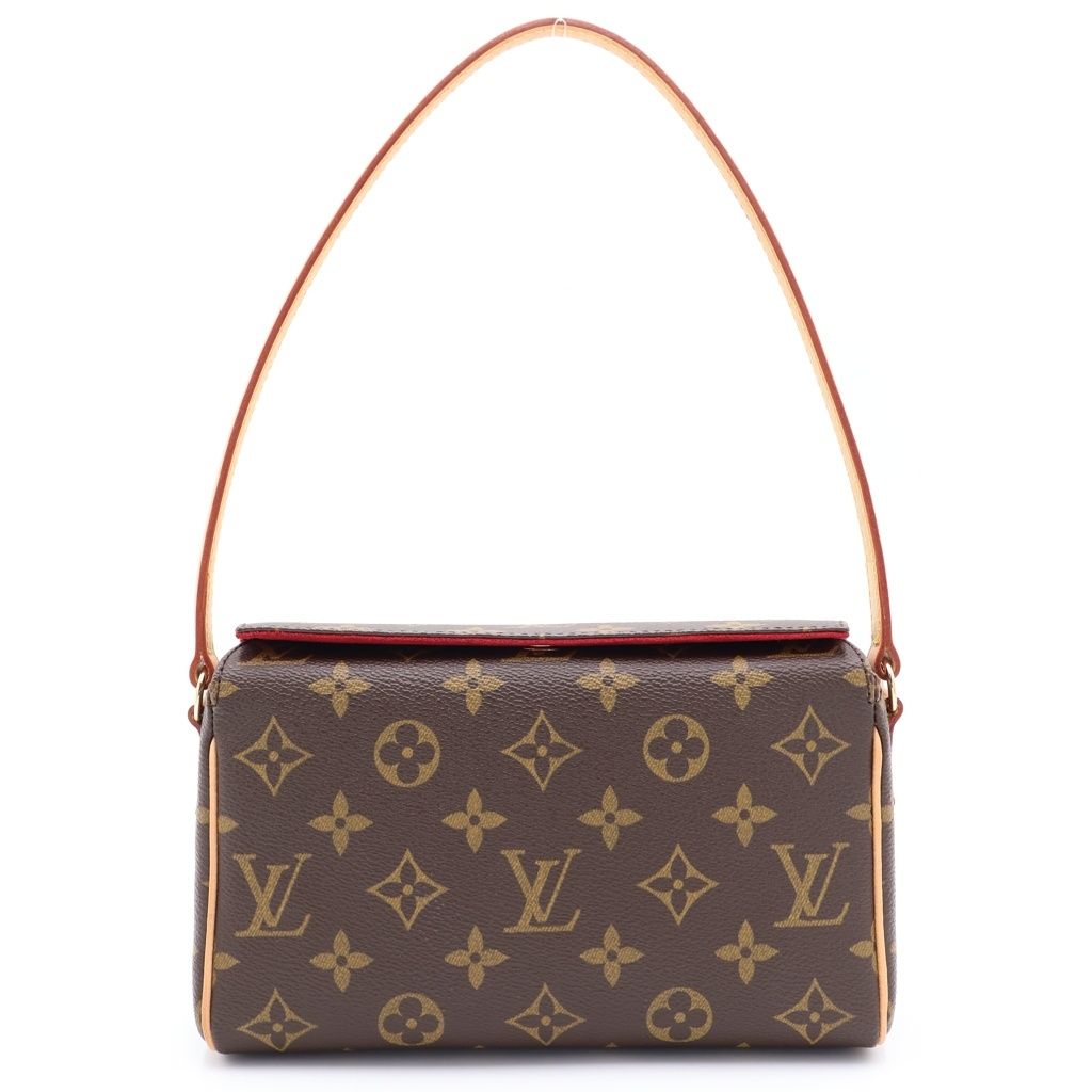 Louis Vuitton Monogram Recital Leather Handbag Brown