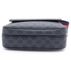 Gucci GG Supreme Small Crossbody Shoulder Bag Black Canvas Leather — view 4