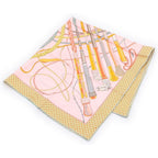 Hermes Carre 90 Fouets Et Badines Whip and Grip Silk Scarf Pink