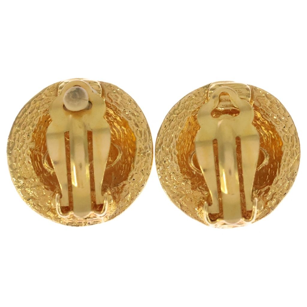 Chanel CC Logo Round Earrings Gold — view 2