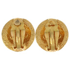Chanel CC Logo Round Earrings Gold — view 2