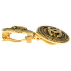 Chanel CC Logo Round Earrings Gold — view 4