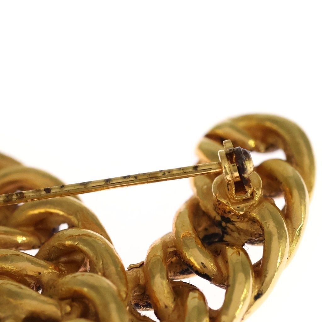 Chanel CC Logo Chain Brooch Pin Badge Gold — view 5