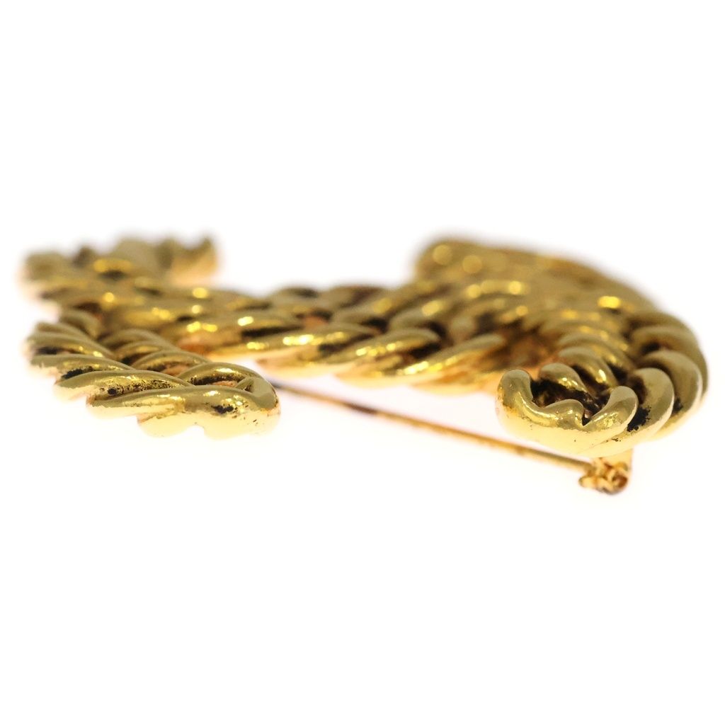 Chanel CC Logo Chain Brooch Pin Badge Gold — view 3