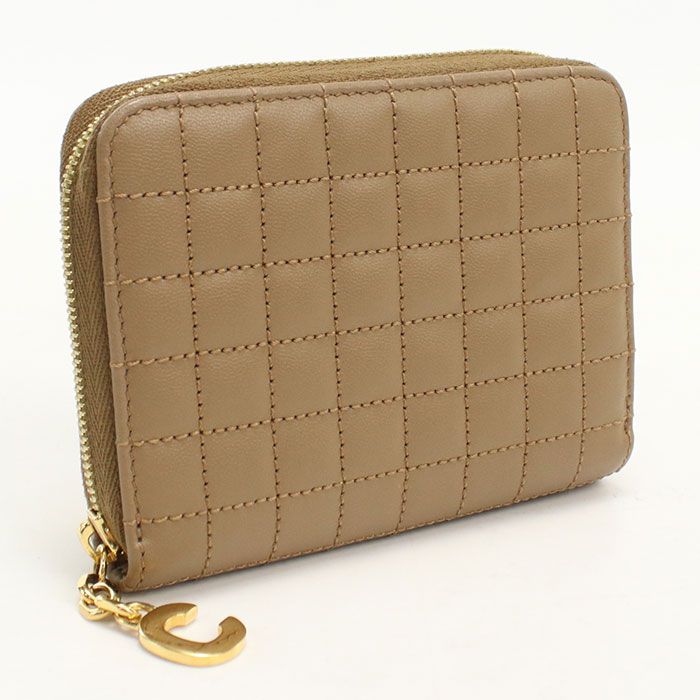 Celine Compact Zip Wallet C Charm Coin Purse Calf
