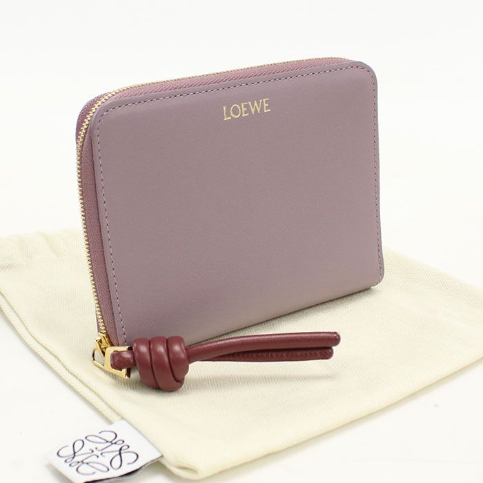 Loewe Compact Zip Wallet Knot Zip Around Fold Calf