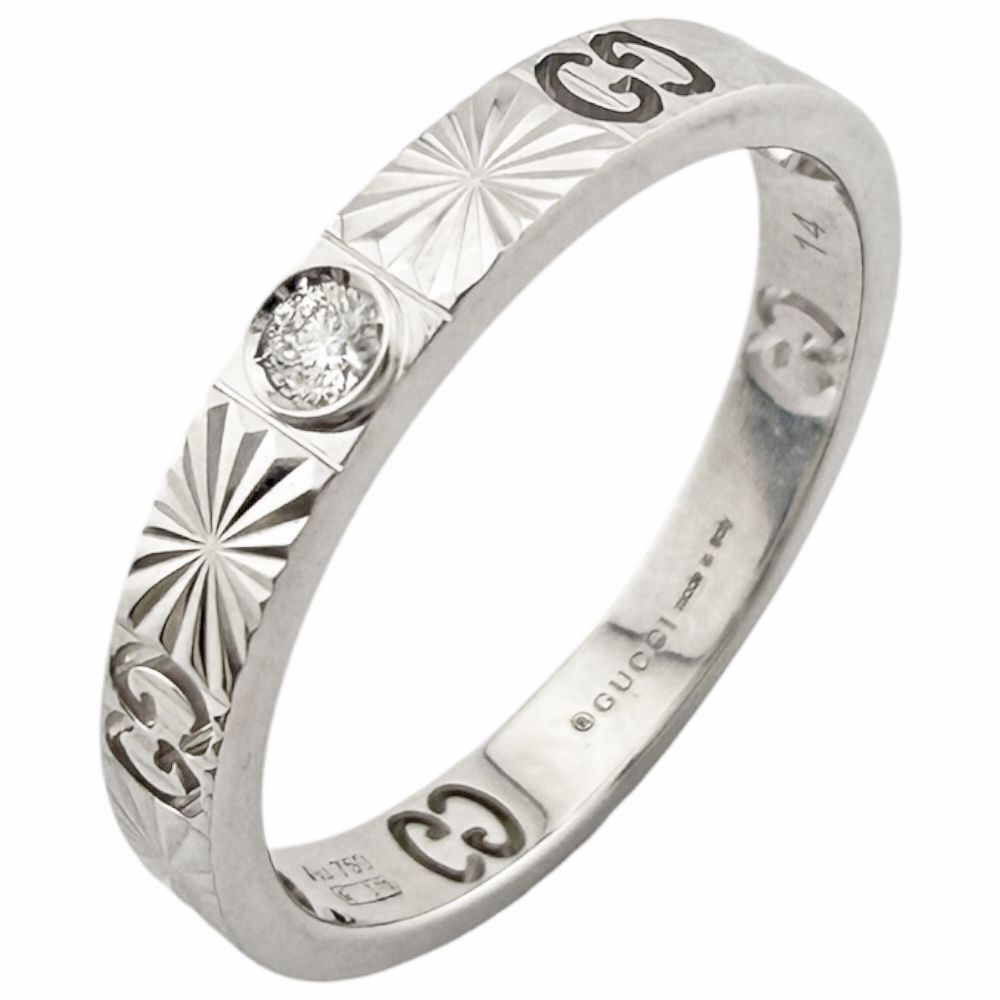 Gucci Icon Heart Ring 18k White Gold Diamond
