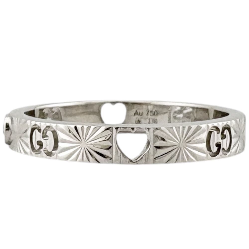 Gucci Icon Heart Ring 18k White Gold Diamond