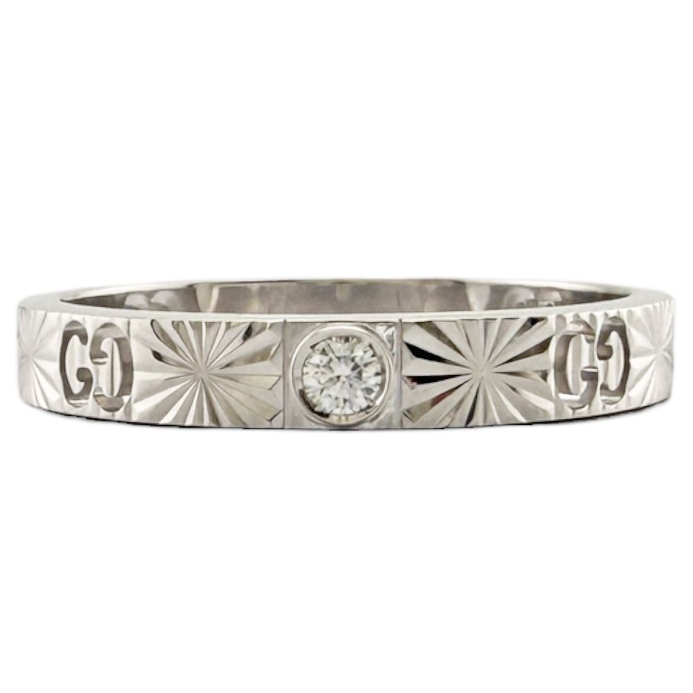 Gucci Icon Heart Ring 18k White Gold Diamond