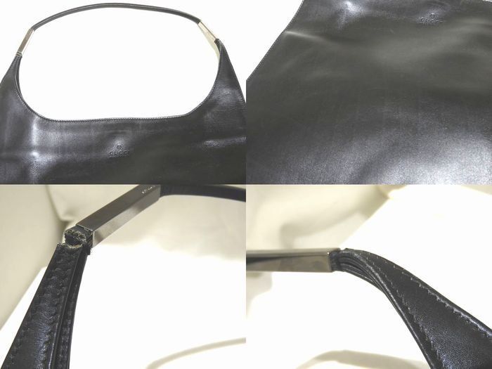 Gucci Shoulder Bag 001 Black Leather Logo — view 3