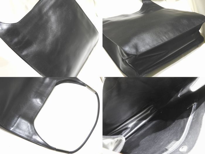 Gucci Shoulder Bag 001 Black Leather Logo — view 2