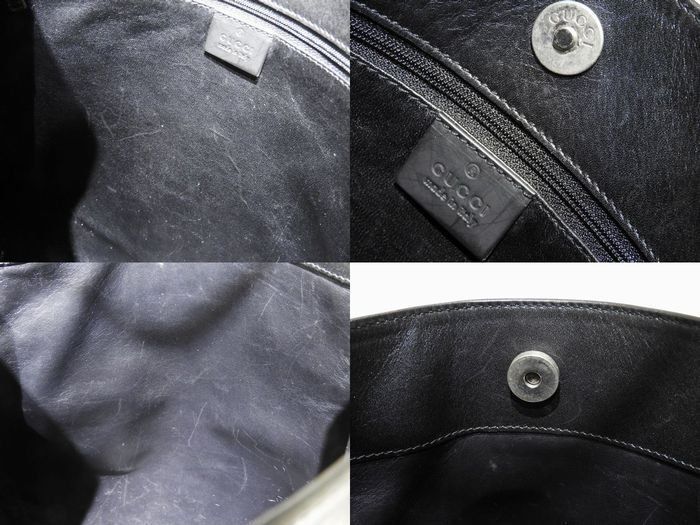 Gucci Shoulder Bag 001 Black Leather Logo — view 6
