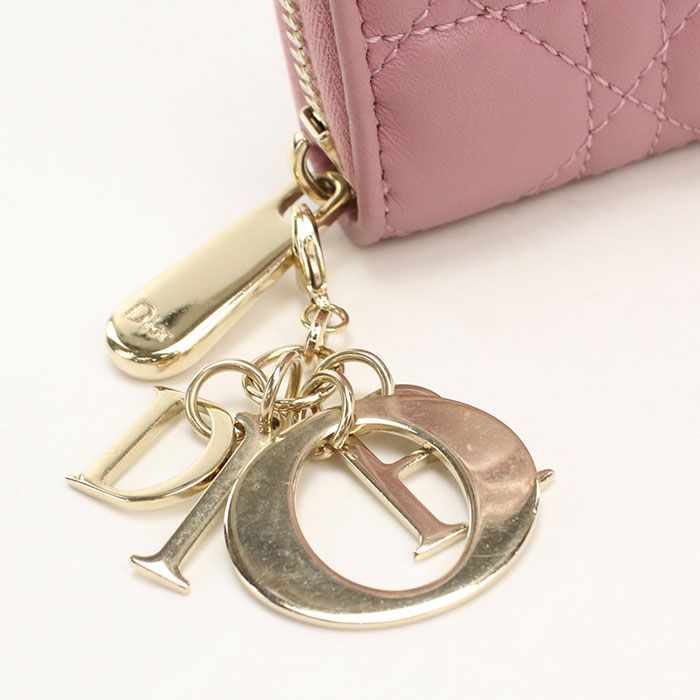 Dior Voyageur Lady Dior Wallet Zip Around Lambskin — view 6