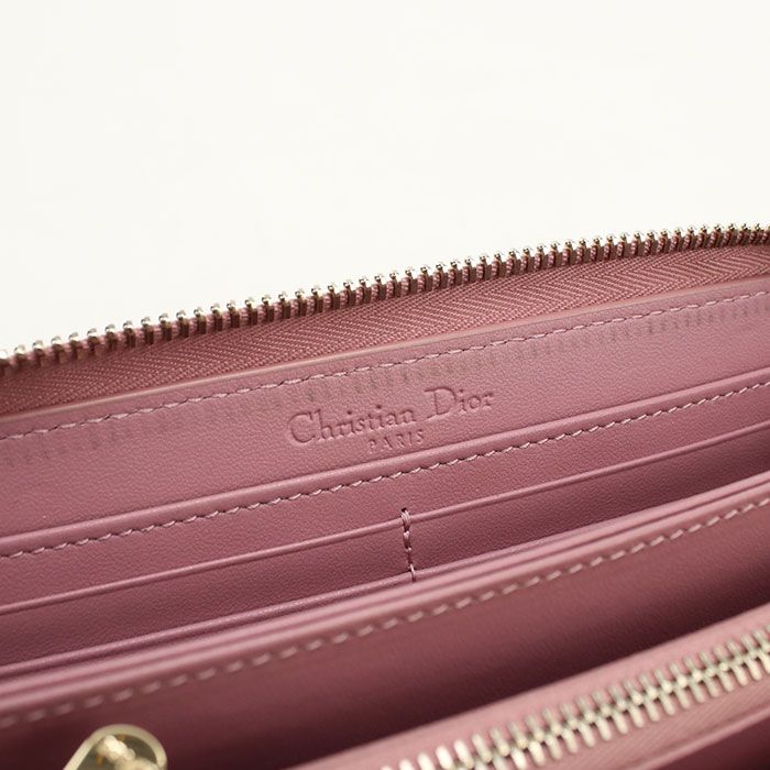 Dior Voyageur Lady Dior Wallet Zip Around Lambskin — view 5