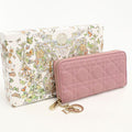 Dior Voyageur Lady Dior Wallet Zip Around Lambskin