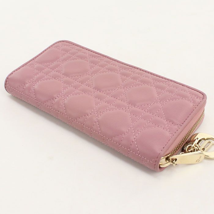 Dior Voyageur Lady Dior Wallet Zip Around Lambskin — view 2
