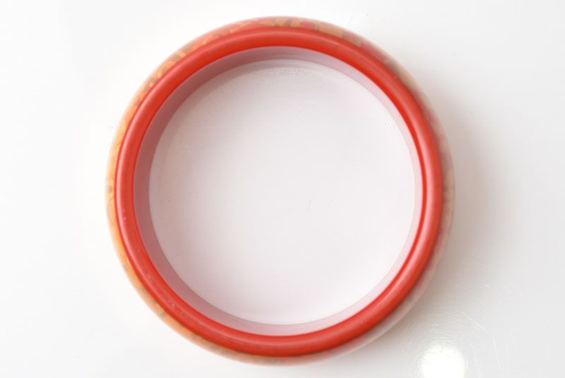Louis Vuitton Bangle Bracelet Tropical Cocktail Flower GM M Red Orange Gold — view 5