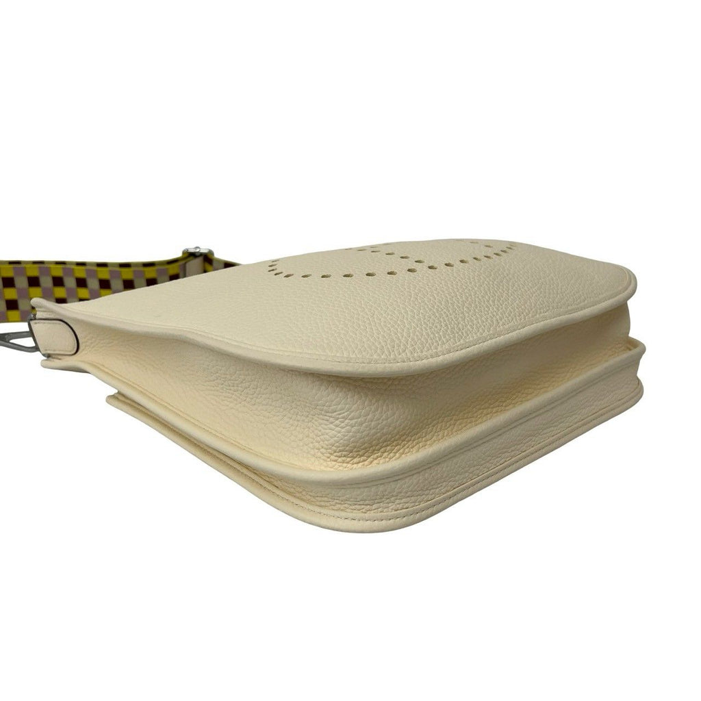 Hermes Evelyne 3 PM Taurillon Clemence Leather Shoulder Bag Crossbody Ivory — view 7