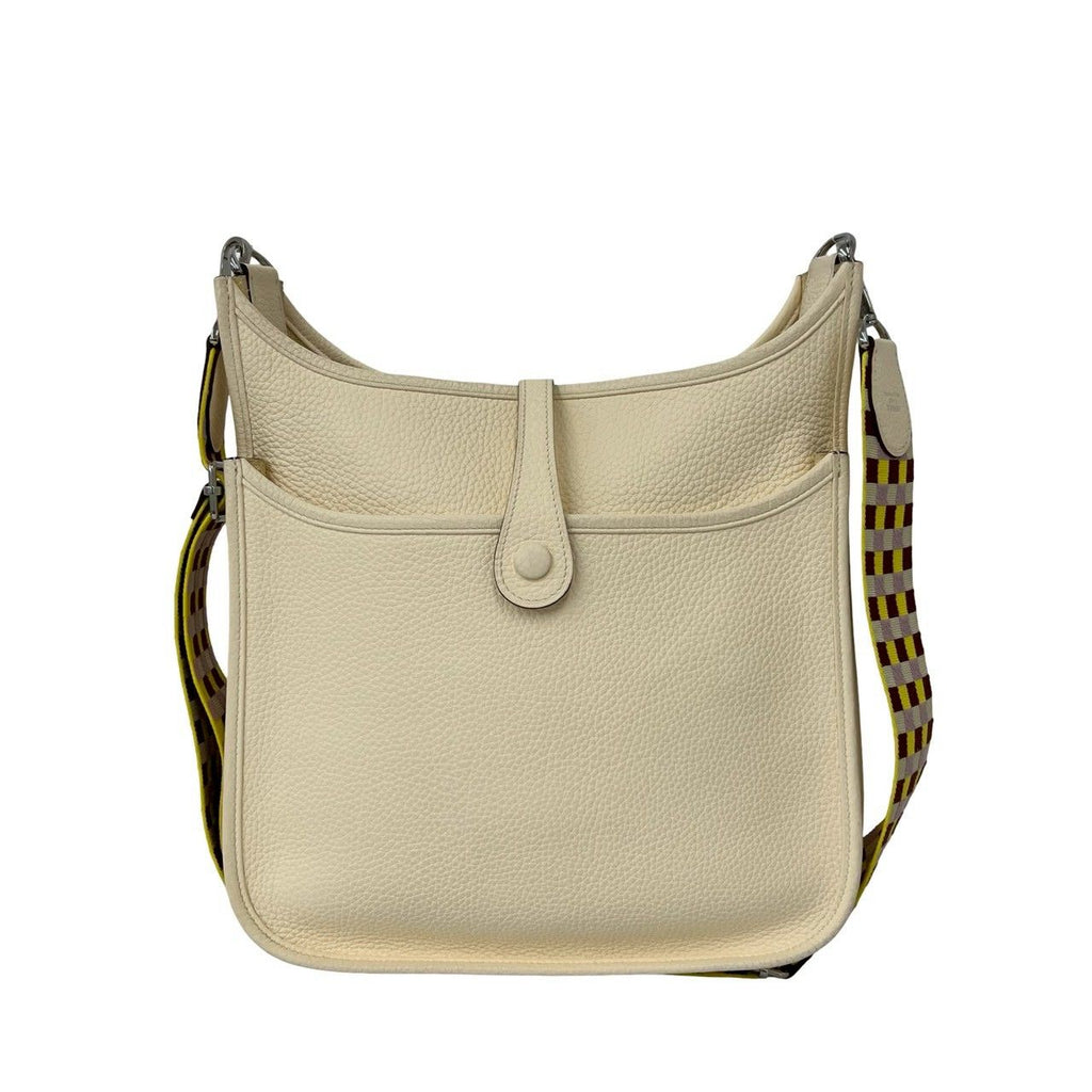 Hermes Evelyne 3 PM Taurillon Clemence Leather Shoulder Bag Crossbody Ivory — view 3
