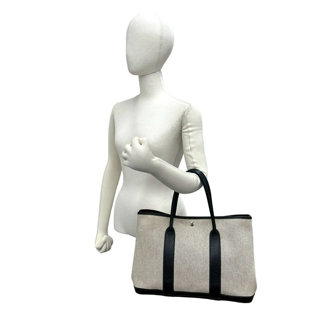 Hermes Garden Party PM Toile Ash Canvas Tote Ivory — view 2
