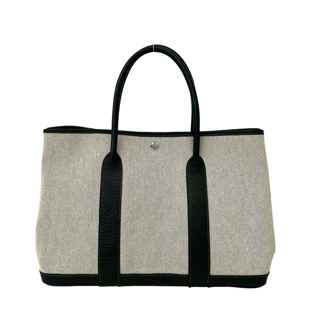 Hermes Garden Party PM Toile Ash Canvas Tote Ivory — view 3