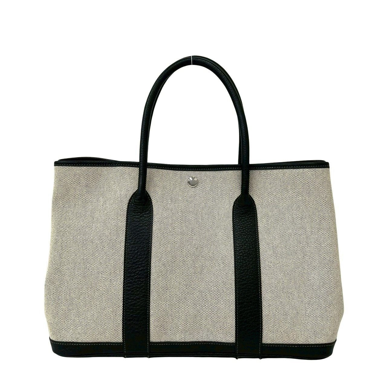 Hermes Garden Party PM Toile Ash Canvas Tote Ivory — view 3