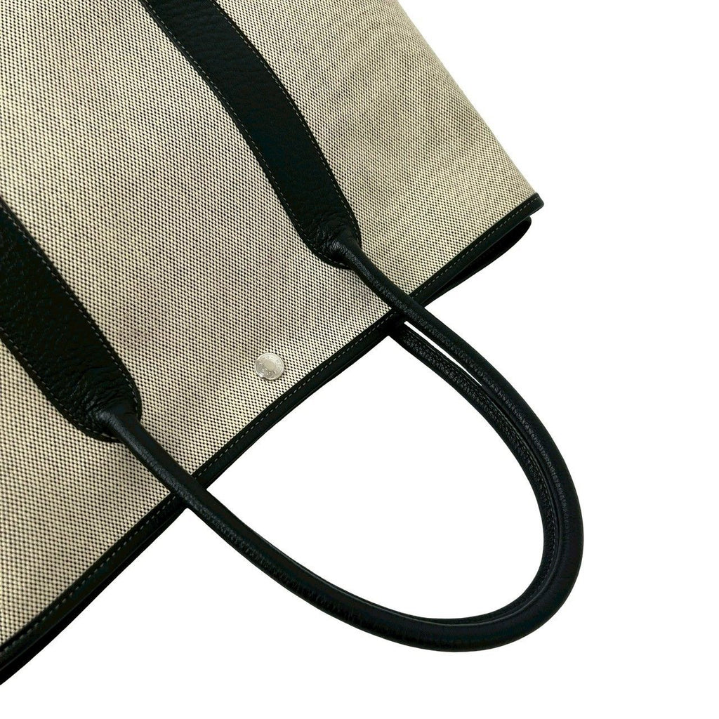 Hermes Garden Party PM Toile Ash Canvas Tote Ivory — view 4