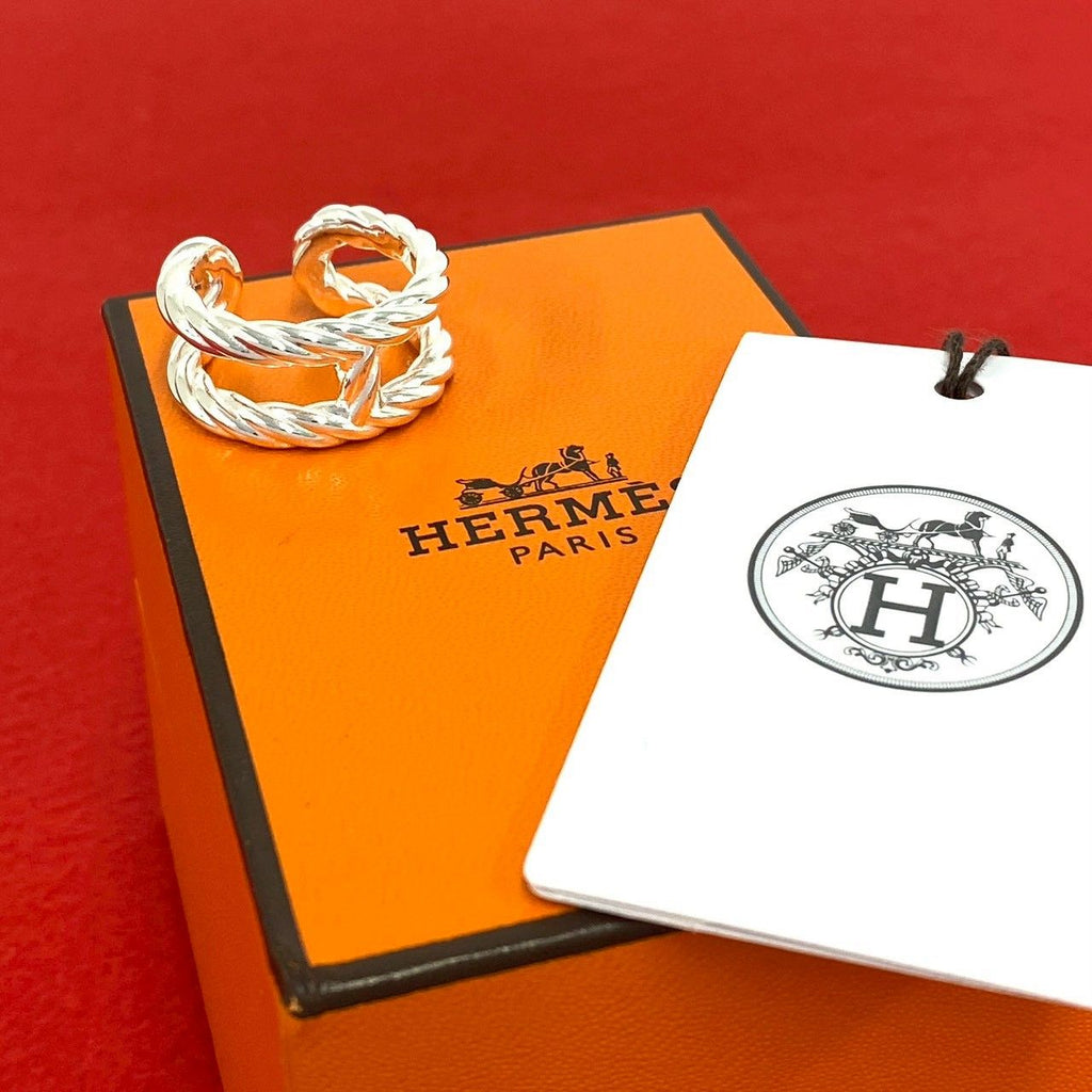 Hermes Chaine D'ancre Area Ring 925 Sterling Silver
