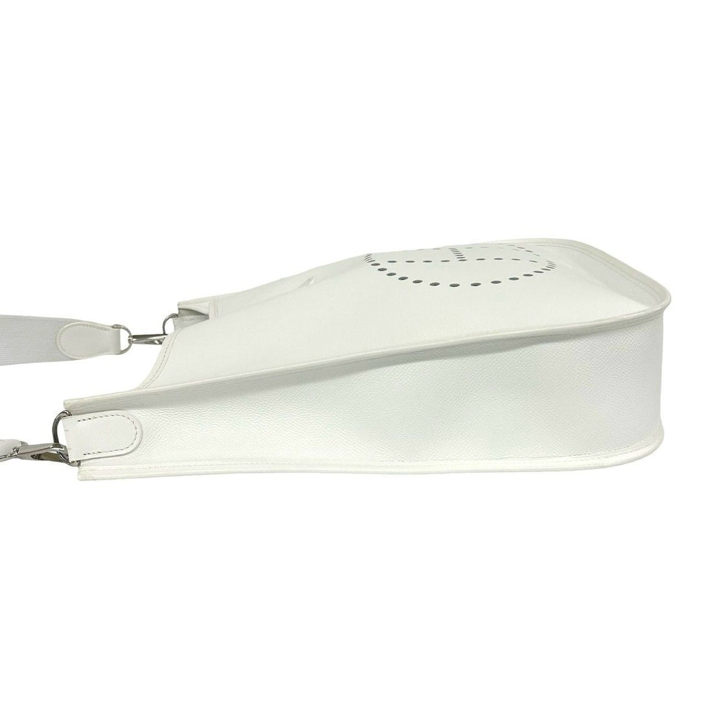 Hermes Evelyne GM Veau Epsom Perforated Shoulder Bag Pochette White — view 5