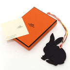 Hermes Petit Charm Rabbit Togo Chevremisor Purple Black Keychain — view 6