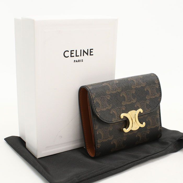 Celine Small Flap Wallet Triomphe Canvas Trifold
