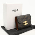 Celine Small Flap Wallet Triomphe Canvas Trifold