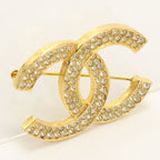 Chanel Rhinestone CC Logo Brooch Metal — view 4