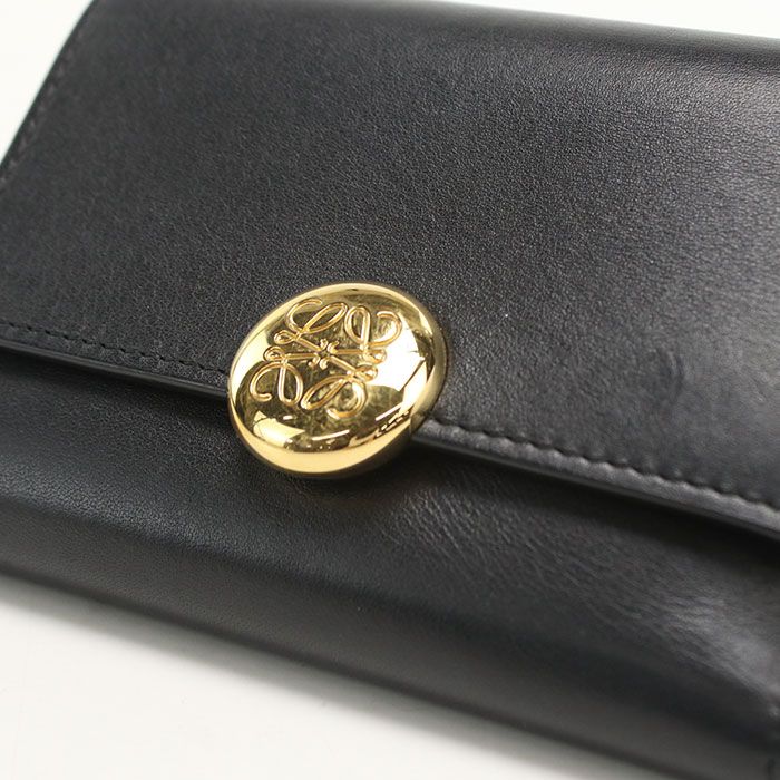 Loewe Vertical Wallet Small Pebble Trifold Shiny Napa Cafe — view 5