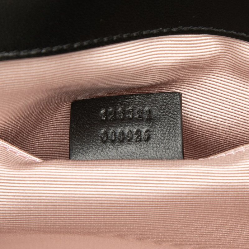 Gucci Interlocking Crossbody Shoulder Bag Black Leather
