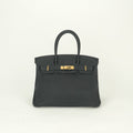 Hermes Birkin 30 Tote Togo Noir Black Gold