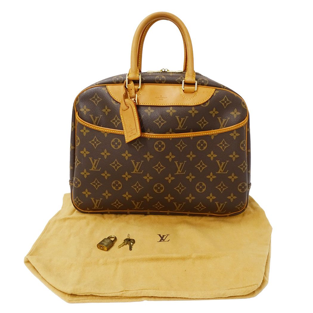 Louis Vuitton Bag Handbag Monogram Canvas Deauville Brown Handle Large Outing — view 5