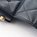 Chanel Shoulder Bag Quilted Navy Caviar Leather Small Chain — view 7