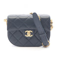 Chanel Shoulder Bag Quilted Navy Caviar Leather Small Chain