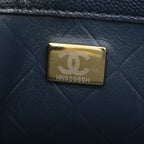 Chanel Shoulder Bag Quilted Navy Caviar Leather Small Chain — view 5