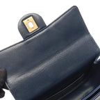 Chanel Shoulder Bag Quilted Navy Caviar Leather Small Chain — view 6