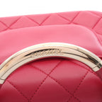 Chanel Shoulder Bag Quilted Top Handle 2-Way Magenta Lambskin Chain — view 8