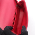 Chanel Shoulder Bag Quilted Top Handle 2-Way Magenta Lambskin Chain — view 3